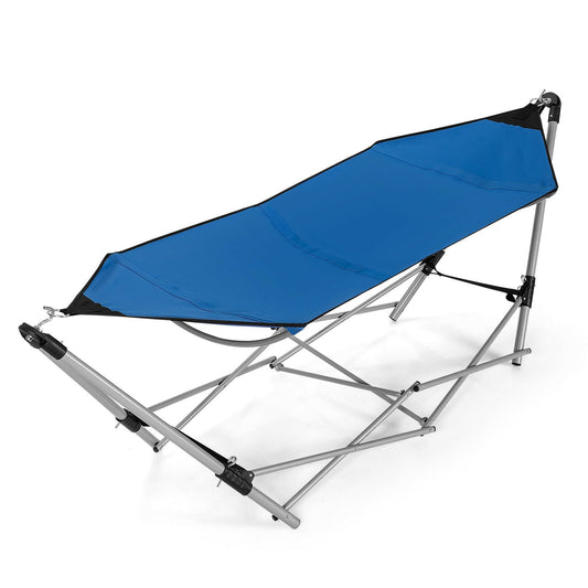 Portable Folding Steel Frame Hammock with Bag, Blue at Gallery Canada