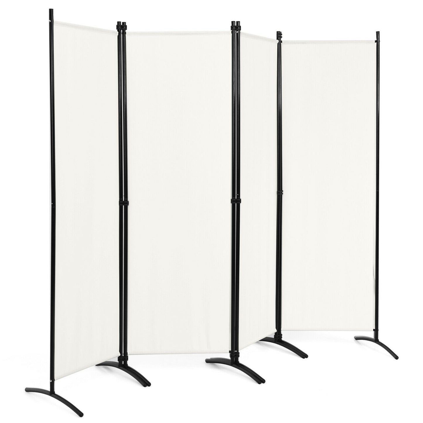 4-Panel Room Divider, Steel Frame, White Room Dividers at Gallery Canada