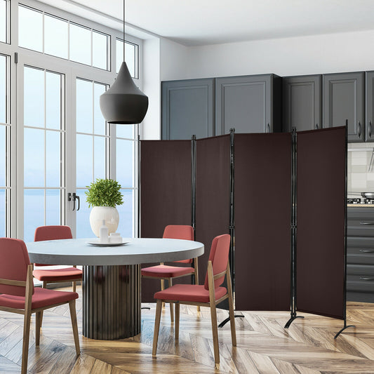 4-Panel Room Divider, Steel Frame, Brown Room Dividers Brown at Gallery Canada