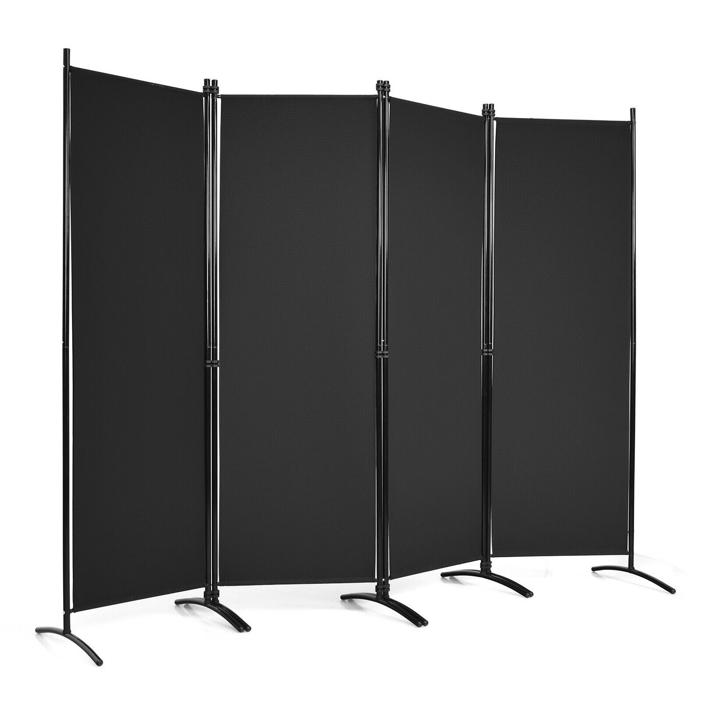 4-Panel Room Divider with Steel Frame, Black Room Dividers at Gallery Canada