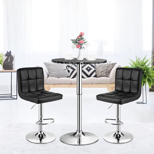 Round Height Adjustable Bistro Bar Table Black, Black Bar Tables Black at Gallery Canada
