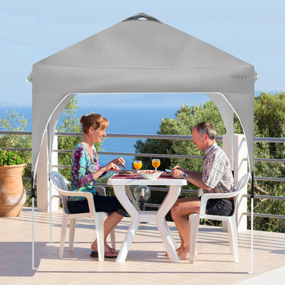 6.6 x 6.6 FT Pop Up Height Adjustable Canopy Tent with Roller Bag, Gray at Gallery Canada