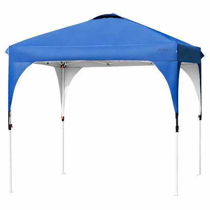 8 Feet x 8 Feet Outdoor Pop Up Tent Canopy Camping Sun Shelter with Roller Bag, Blue at Gallery Canada