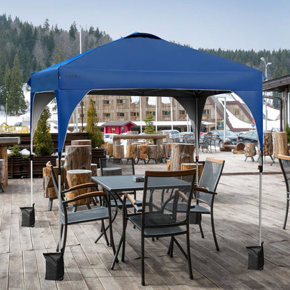 8 Feet x 8 Feet Outdoor Pop Up Tent Canopy Camping Sun Shelter with Roller Bag, Blue at Gallery Canada