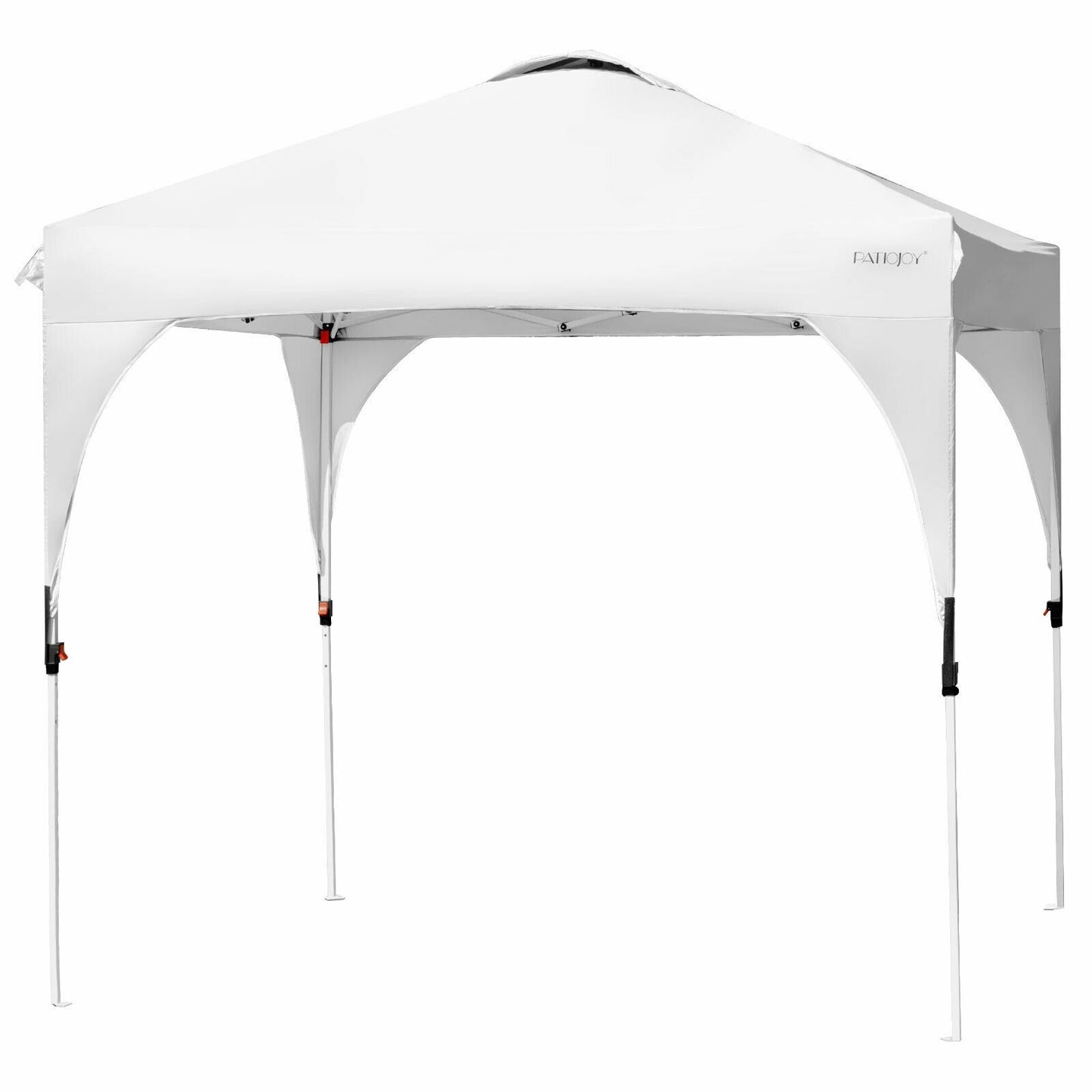 8 Feet x 8 Feet Outdoor Pop Up Tent Canopy Camping Sun Shelter with Roller Bag, White