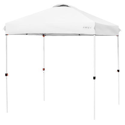 6.6 x 6.6 Feet Outdoor Pop-up Canopy Tent with Roller Bag, White