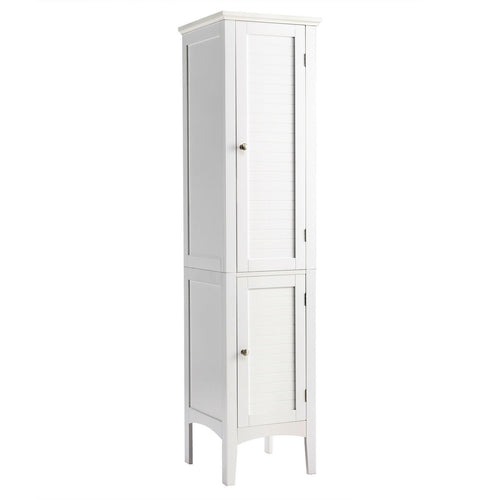 Freestanding Bathroom Storage Cabinet for Kitchen and Living Room, White