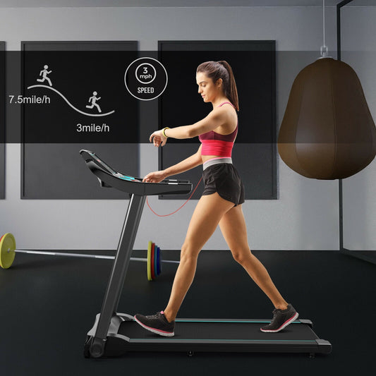 2.25HP Electric Treadmill, With Speaker And APP Control, Blue Treadmills Blue at Gallery Canada