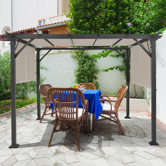 16' x 4' 2Pcs Replacement Canopy, Pergola Sun Awning, Beige Gazebos Beige at Gallery Canada