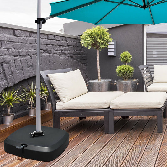 Patio Cantilever Offset Umbrella Base With Wheels, Black Outdoor Umbrella Bases Black at Gallery Canada