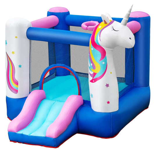 Inflatable Slide Bouncer with Basketball Hoop for Kids Without Blower at Gallery Canada