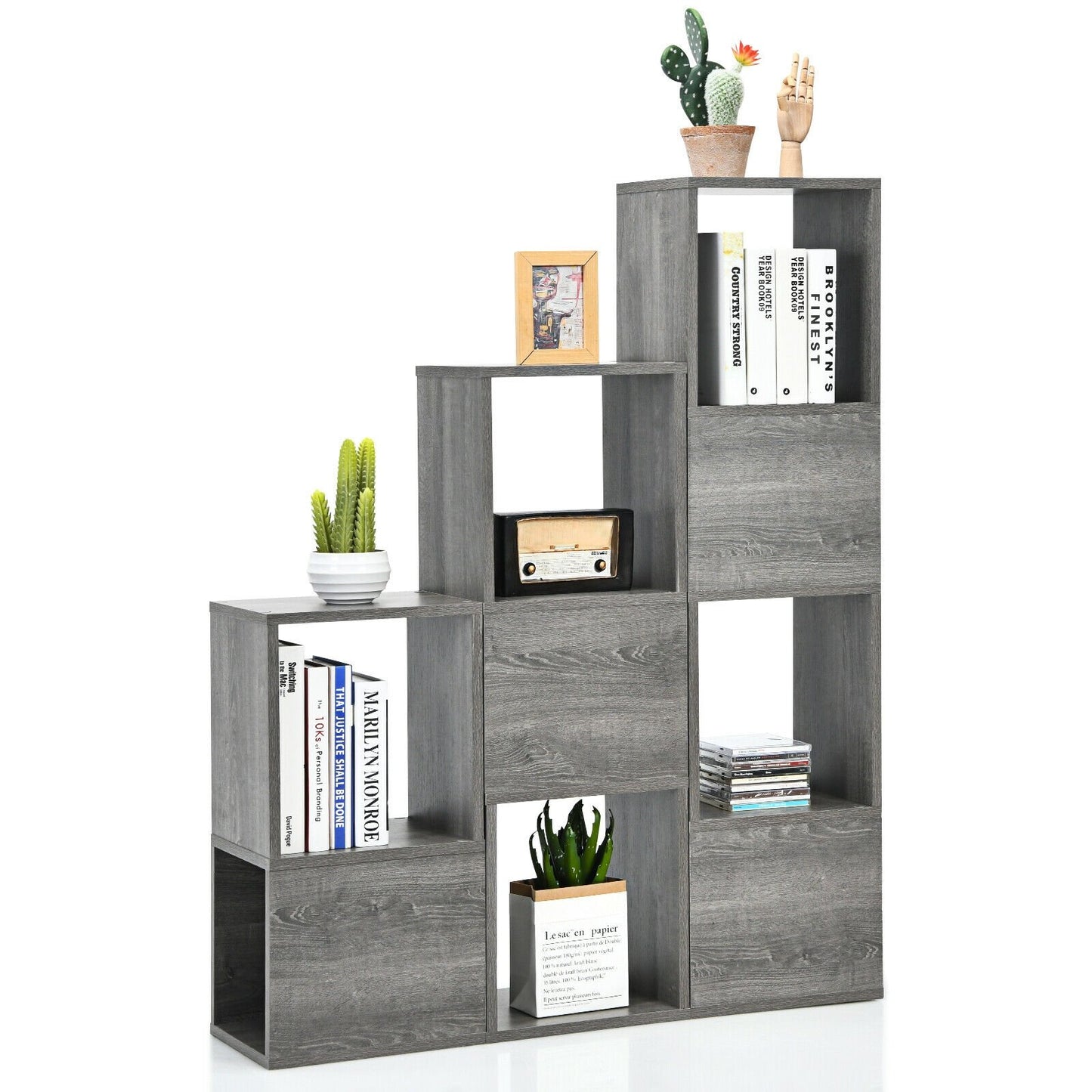 Freestanding Display Shelf for Living Room, Gray at Gallery Canada