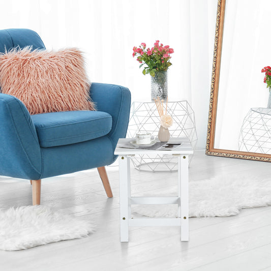 15 Inch Square Wooden Slat Coffee Table, White Patio Coffee Tables White at Gallery Canada