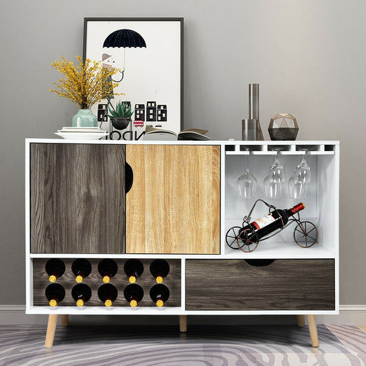 Mid-Century Buffet Sideboard, Wooden Storage Cabinet, White Sideboards Cabinets & Buffets White at Gallery Canada