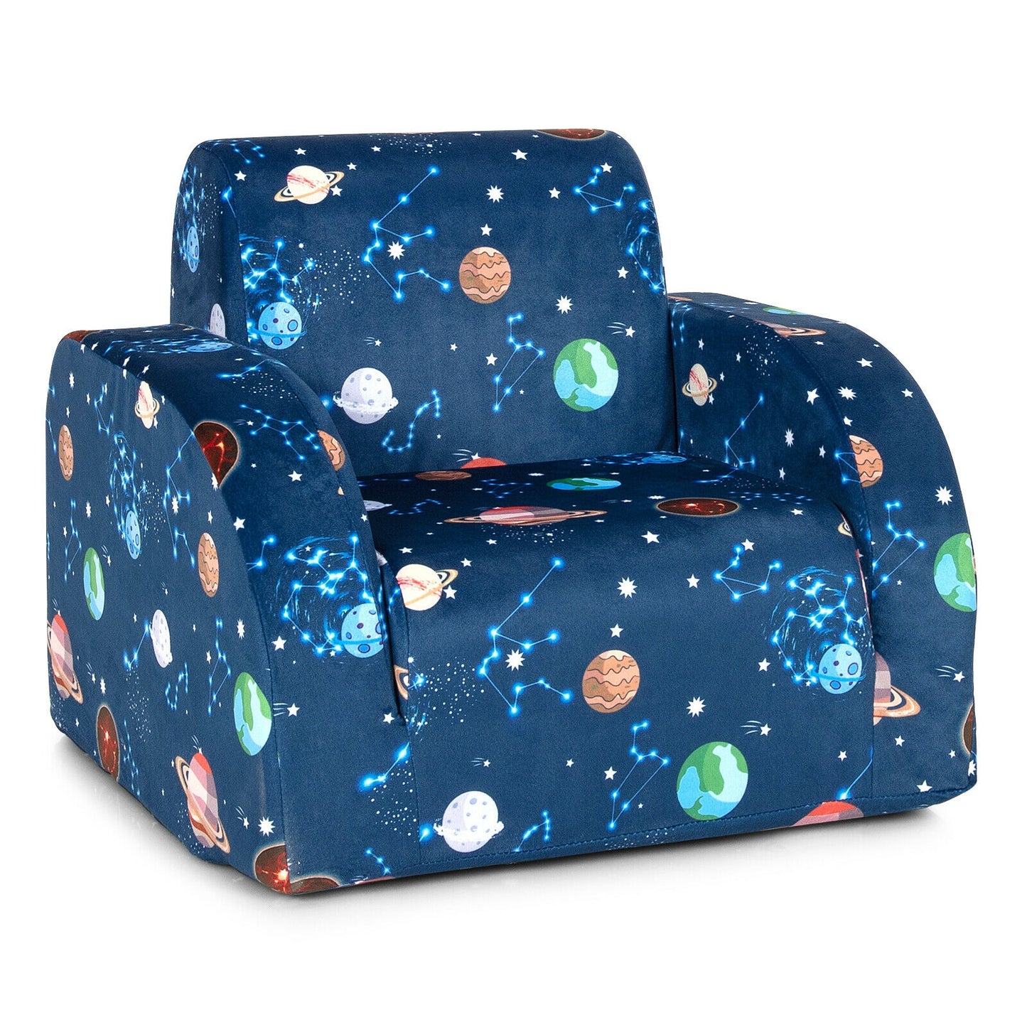 3-in-1 Convertible Kid Sofa Bed, Flip-Out Chair Lounger, Blue Kids Chairs & Seating at Gallery Canada