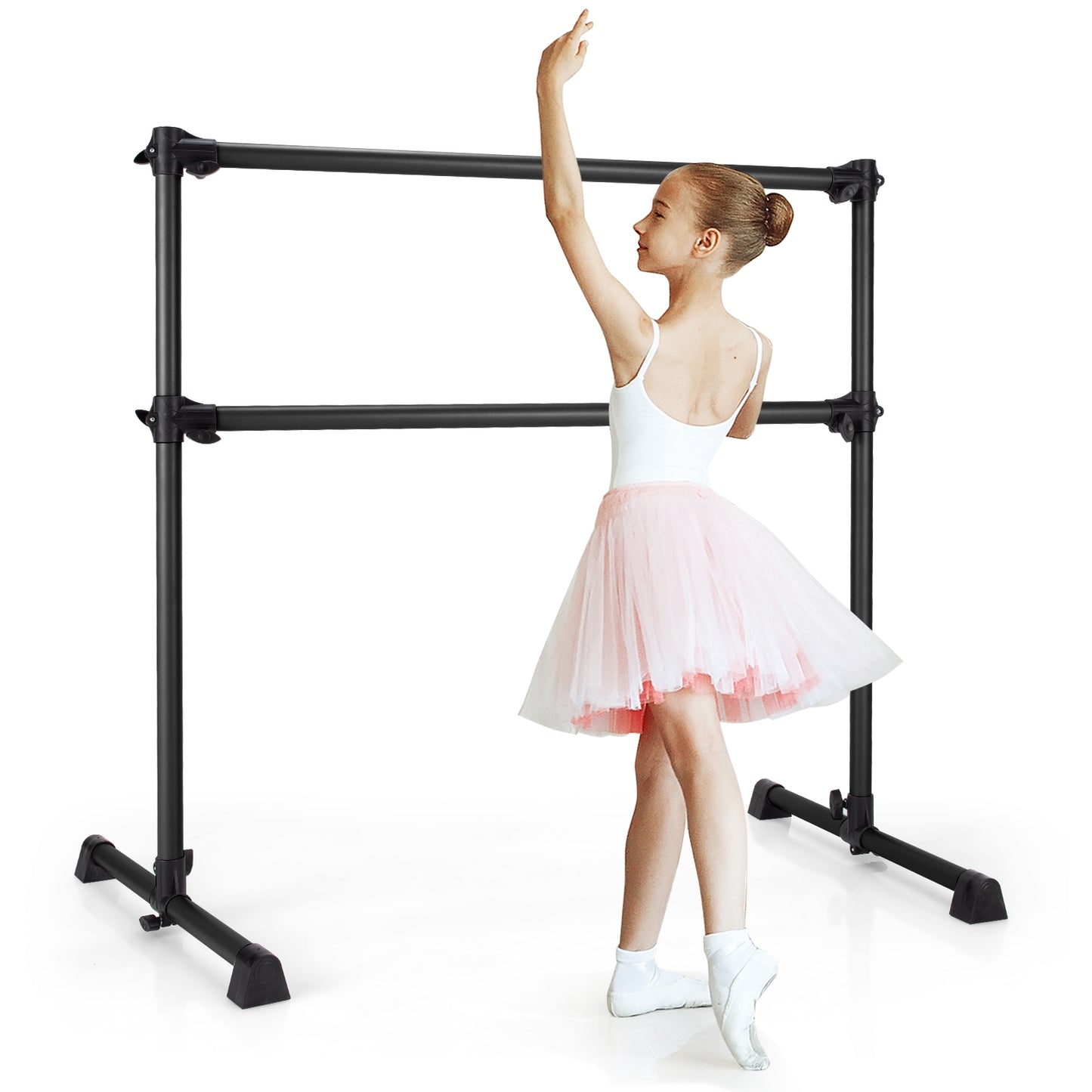 4 Feet Portable Double Freestanding Barre, Black Yoga Accessories at Gallery Canada