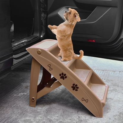 Collapsible Plastic Pet Stairs 4 Step Ladder for Small Dog and Cats, Coffee at Gallery Canada