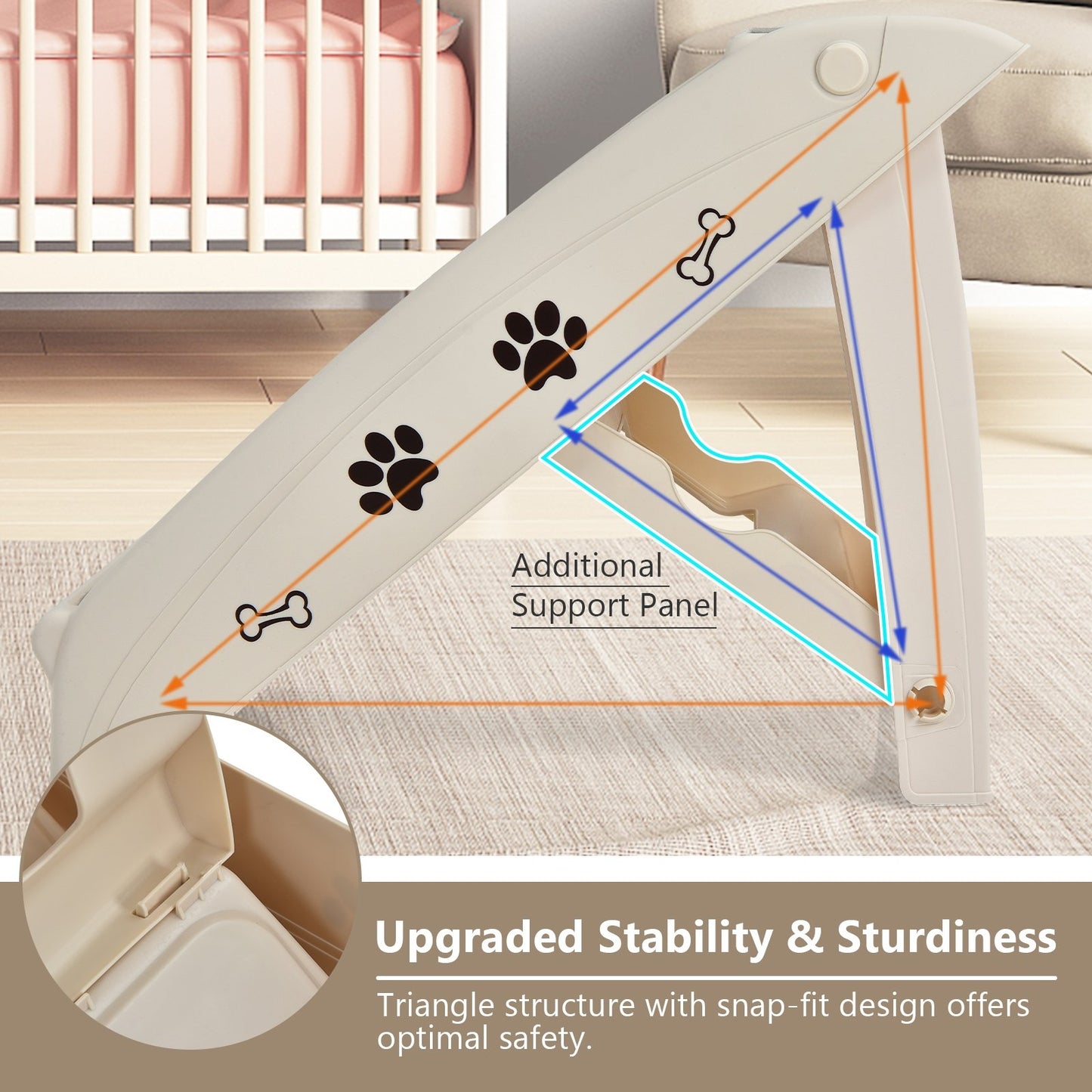 Collapsible Plastic Pet Stairs 4 Step Ladder for Small Dog and Cats, Beige at Gallery Canada