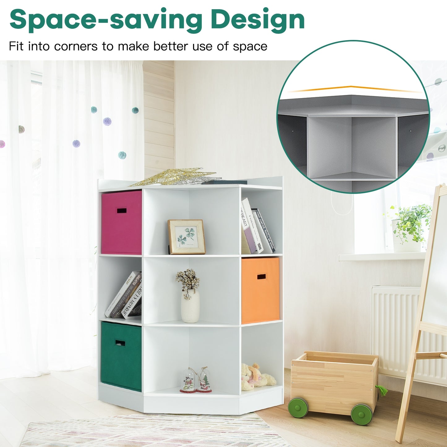 3-Tier 9-Cubby Kids Storage Shelf, White Kids Storage at Gallery Canada