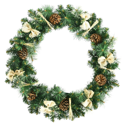30 Inch Pre-lit Christmas Wreath with Mixed Decorations, Green at Gallery Canada