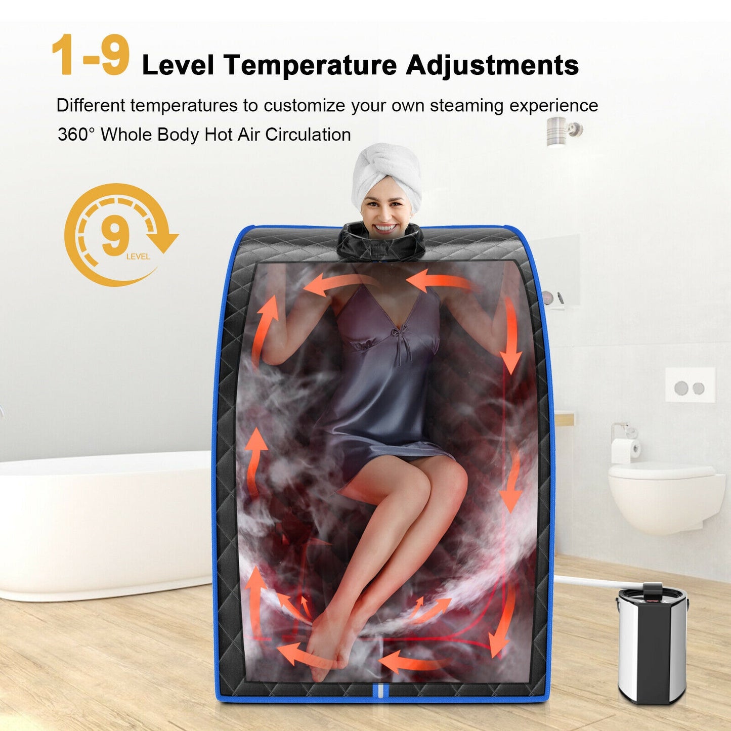 Portable Personal Steam Sauna Spa with 3L Blast-proof Steamer Chair, Black Spa & Salon at Gallery Canada