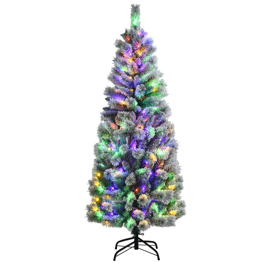 Pre-Lit Hinged Christmas Tree with Remote Control Lights-6', White at Gallery Canada