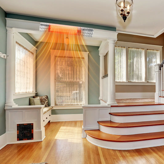 1500W Indoor Outdoor Electric Heater, 2 Power Settings, Silver