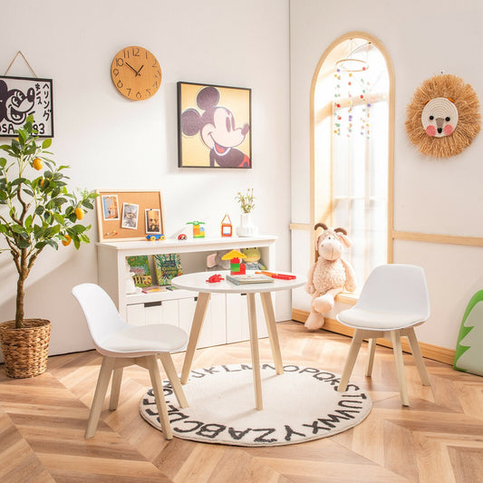 Kids Activity Play Table And 2 Chairs Set, White Kids Table & Chair Sets White at Gallery Canada