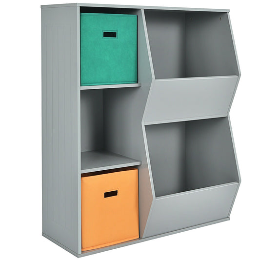 Kids Toy Storage Cabinet Shelf Organizer , Gray