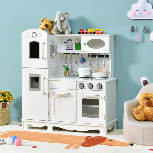 Kids Kitchen Pretend Play Cookware Set, White Play Kitchen Sets White at Gallery Canada