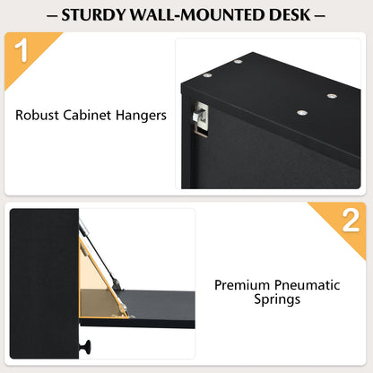Wall-Mount Floating Desk Foldable Space Saving Laptop Workstation - Gallery Canada
