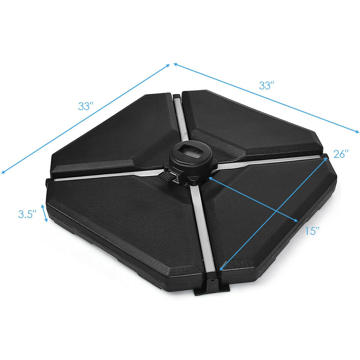 4 Pieces 195 lbs Patio Cantilever Offset Umbrella Base Weight Sand, Black at Gallery Canada