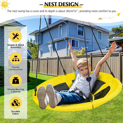 40 inch Nest Tree Outdoor Round Swing, Yellow