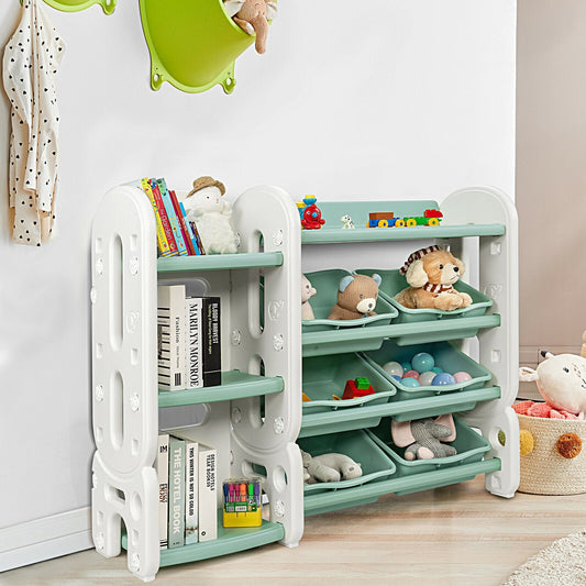 Kids Toy Storage Organizer With Bins, Multi-Layer Shelf, Green Kids Storage Green at Gallery Canada