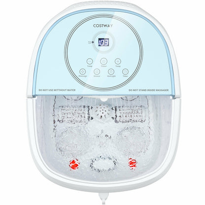 Foot Spa Bath Massager with 3-Angle Shower and Motorized Rollers, Blue
