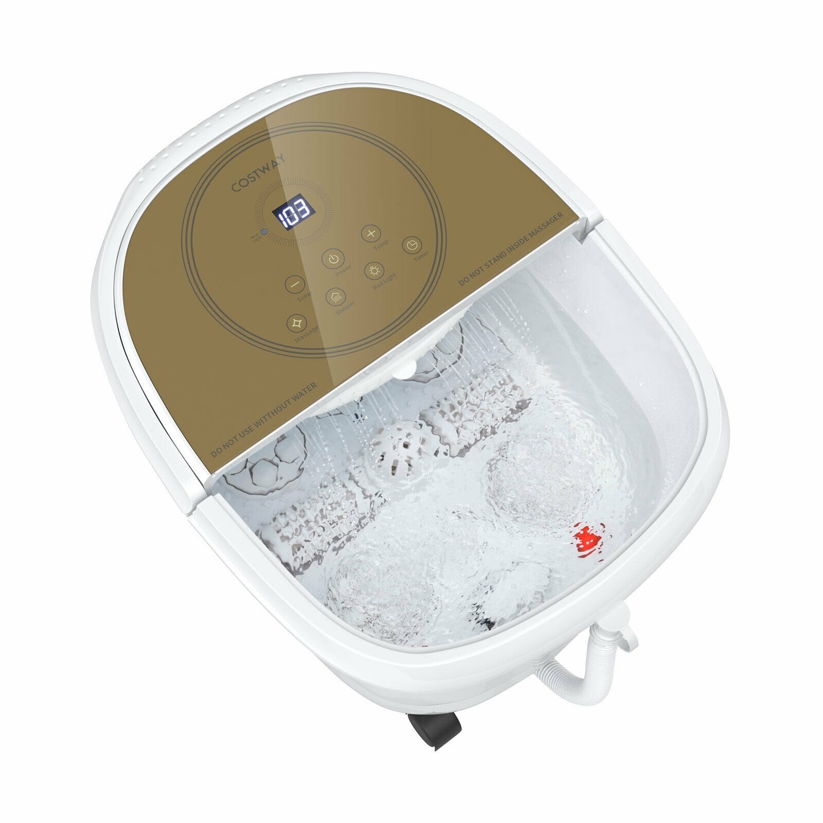 Foot Spa Bath Massager with 3-Angle Shower and Motorized Rollers, Brown at Gallery Canada