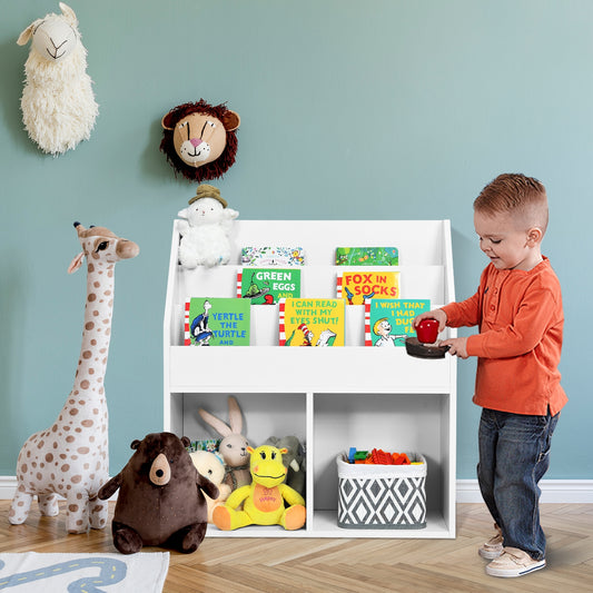 Kids Wooden Bookshelf, Toy Storage Cabinet, White Kids Storage White at Gallery Canada