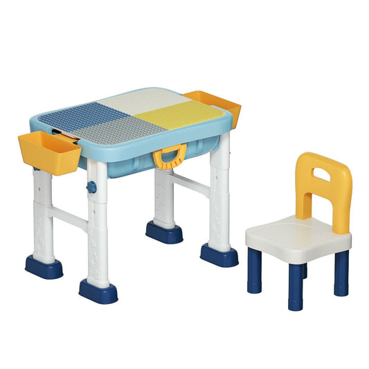 6-in-1 Kids Activity Table Set with Chair, Multicolor