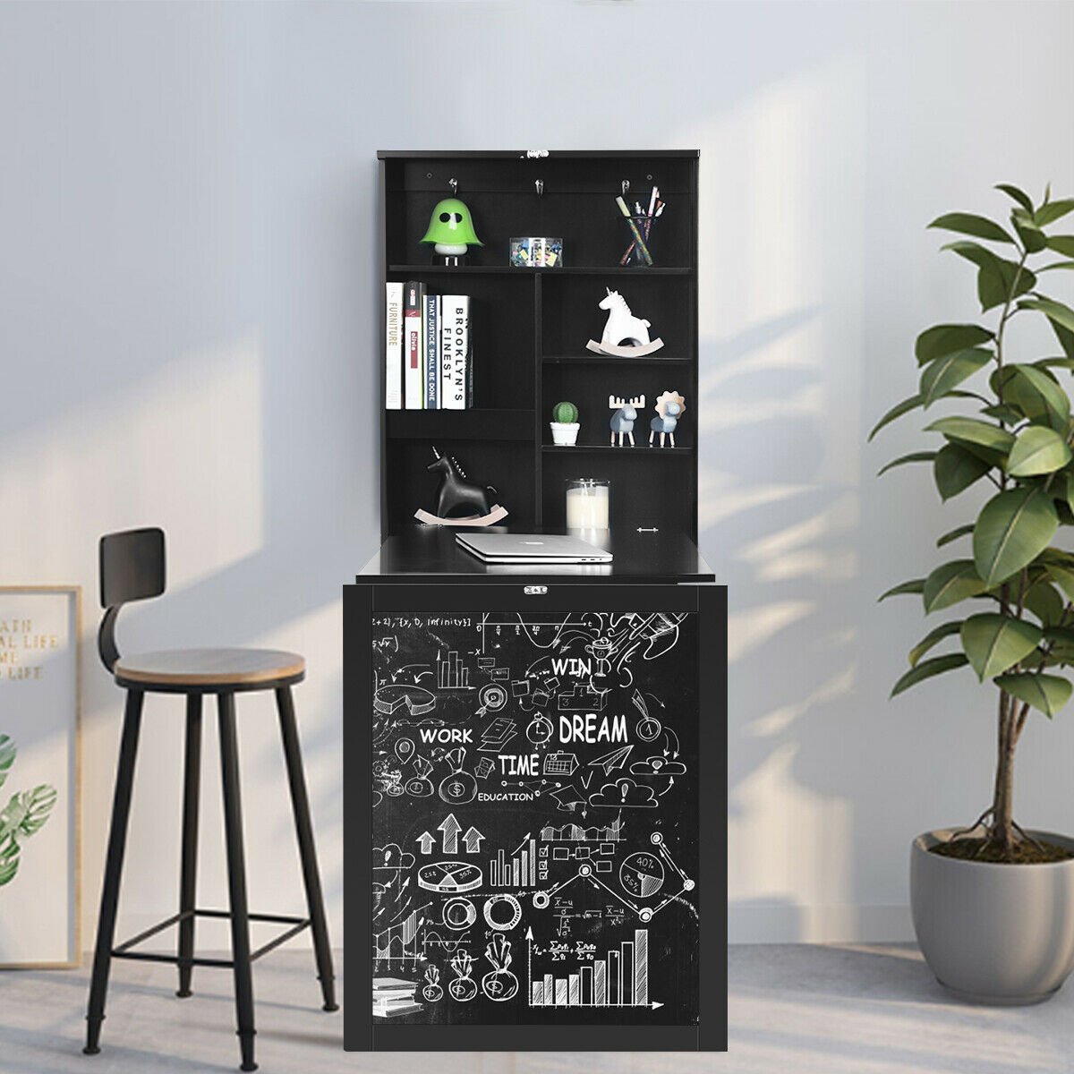 Convertible Wall Mounted Table with A Chalkboard, Black at Gallery Canada