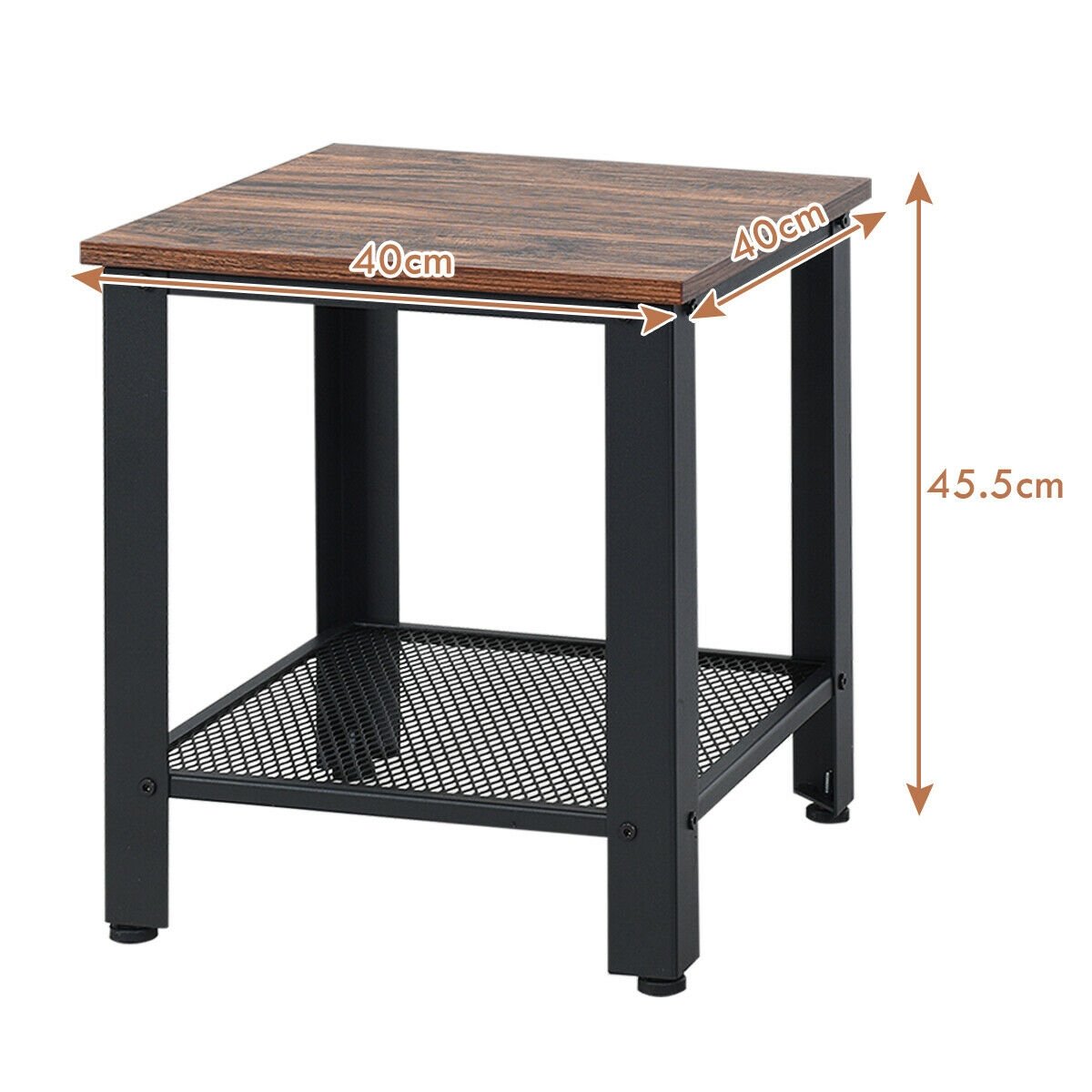 Industrial End Table 2-Tier Side Table, Black at Gallery Canada