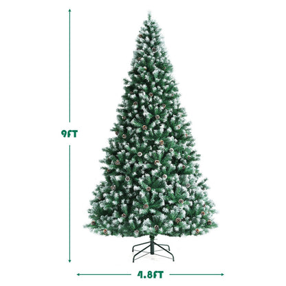 Artificial Snow Flocked Christmas Tree with Pine Cones, Green at Gallery Canada