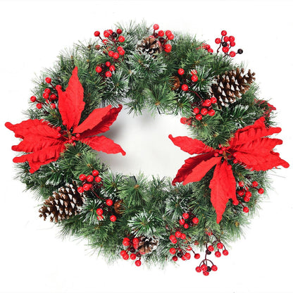 Pre-lit Snow Flocked Christmas Wreath with 50 LED Lights, Green at Gallery Canada