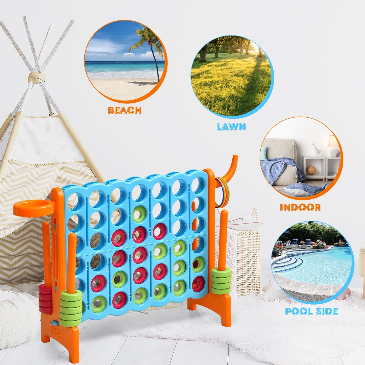 2.5ft Giant Game Set, 4-To-Score, Orange Lawn Games at Gallery Canada