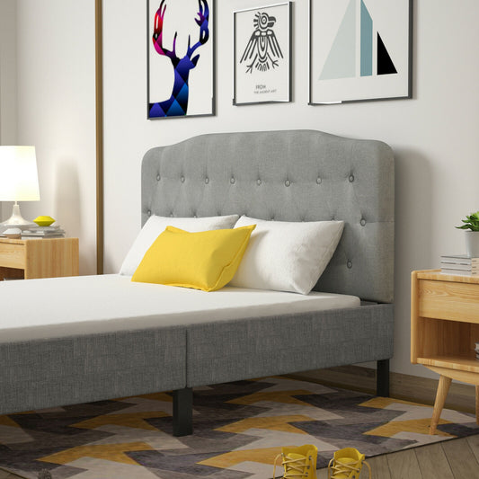 Queen Upholstered Headboard, Adjustable Height, Light Gray Headboards Light Gray at Gallery Canada