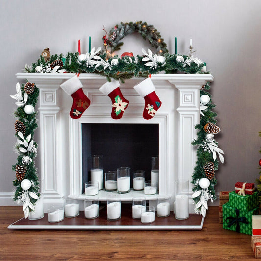 9 Feet Pre-Lit Artificial Christmas Garland With LED Lights, Green Christmas Decor & Accessories Green at Gallery Canada