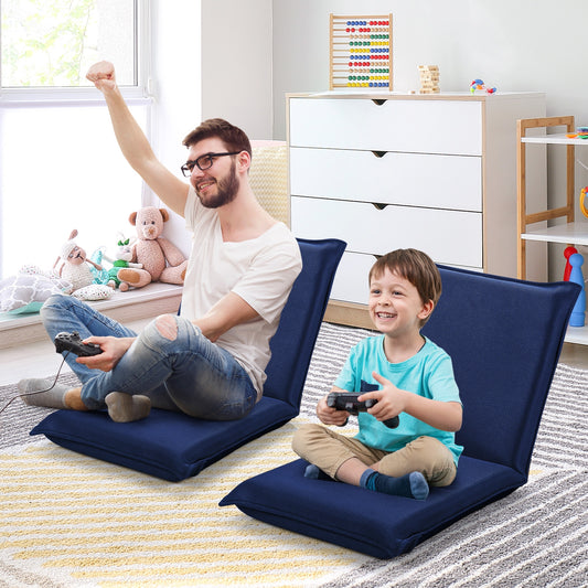 Adjustable 6 Position Folding Sofa Chair, Navy Floor Chairs Navy at Gallery Canada