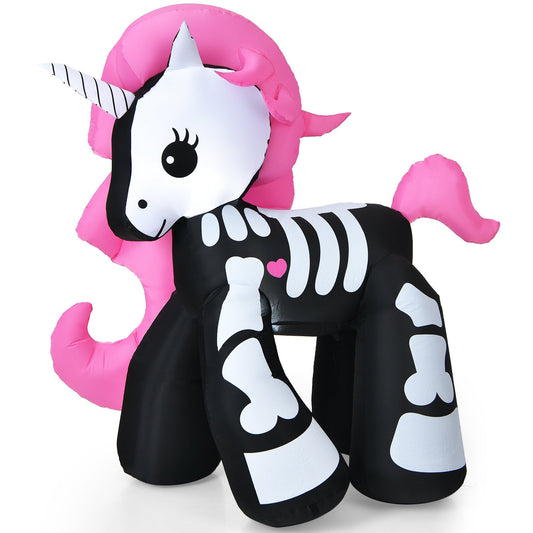 5.5 Feet Halloween Inflatables Skeleton Unicorn with Built-in LED Lights, Multicolor at Gallery Canada