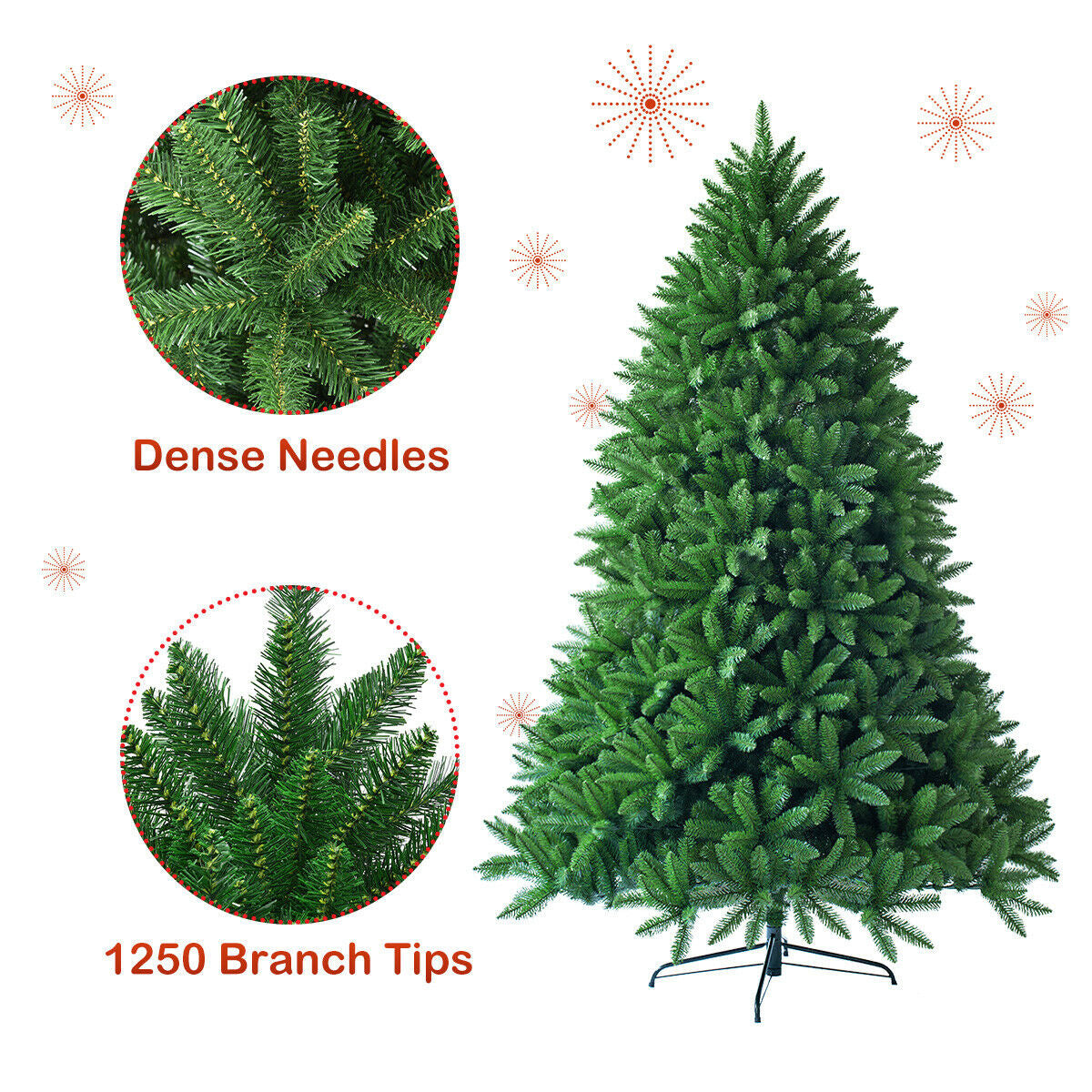 6 Feet Artificial Christmas Tree, 1250 Branch Tips, Green Christmas Tree at Gallery Canada