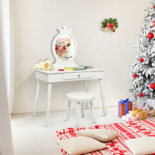 Vanity Makeup Table And Chair Set, White Kids Vanities White at Gallery Canada