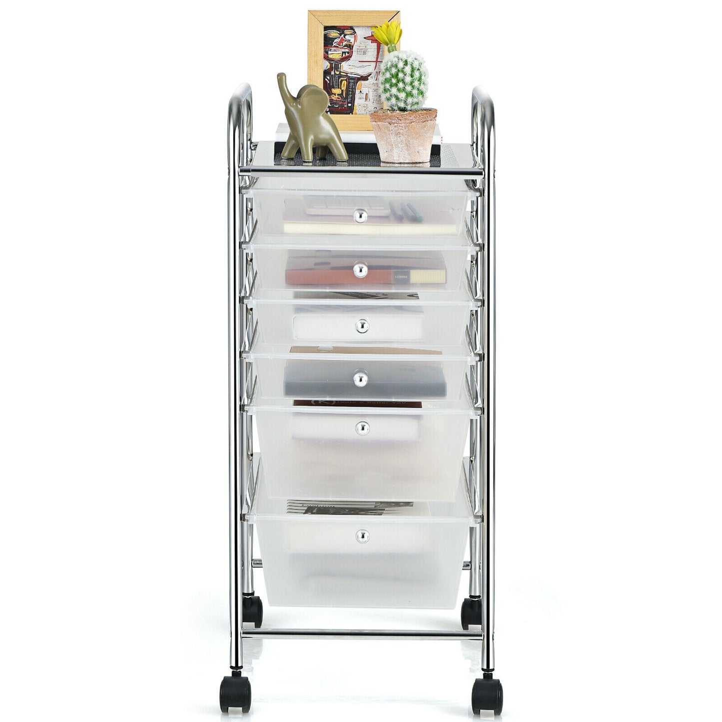 6 Drawers Rolling Storage Cart Organizer, Transparent File Cabinets at Gallery Canada